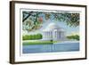 Washington, DC, View of the Thomas Jefferson Memorial, Cherry Trees-Lantern Press-Framed Art Print