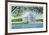 Washington, DC, View of the Thomas Jefferson Memorial, Cherry Trees-Lantern Press-Framed Premium Giclee Print