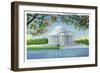 Washington, DC, View of the Thomas Jefferson Memorial, Cherry Trees-Lantern Press-Framed Art Print