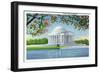 Washington, DC, View of the Thomas Jefferson Memorial, Cherry Trees-Lantern Press-Framed Art Print