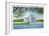 Washington, DC, View of the Thomas Jefferson Memorial, Cherry Trees-Lantern Press-Framed Art Print