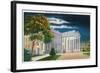 Washington DC, View of the White House Side at Night-Lantern Press-Framed Art Print