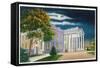 Washington DC, View of the White House Side at Night-Lantern Press-Framed Stretched Canvas