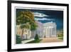 Washington DC, View of the White House Side at Night-Lantern Press-Framed Art Print