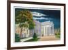 Washington DC, View of the White House Side at Night-Lantern Press-Framed Premium Giclee Print