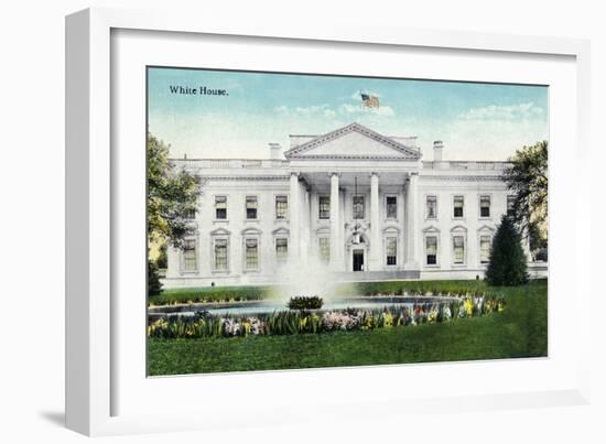 Washington DC, View of the White House-Lantern Press-Framed Art Print