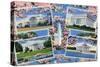 Washington, DC, Views Memorials, Monuments, White House and Blossoming Cherry Trees-Lantern Press-Stretched Canvas