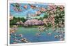 Washington DC, Vista of the Capitol through the Cherry Blossoms-Lantern Press-Stretched Canvas