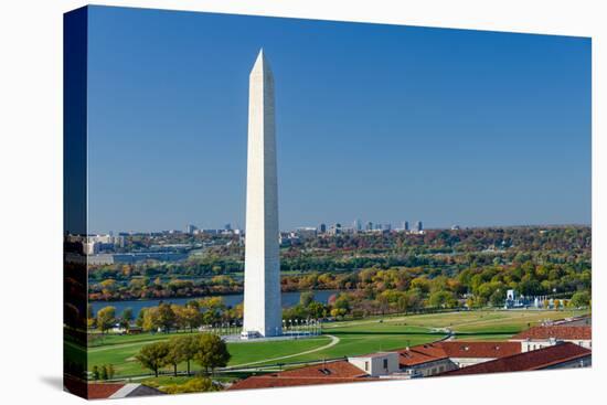 Washington DC - Washington Monument Aerial View in Beautiful Autumn Colors-Orhan-Stretched Canvas