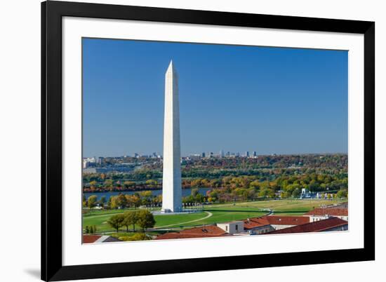 Washington DC - Washington Monument Aerial View in Beautiful Autumn Colors-Orhan-Framed Photographic Print