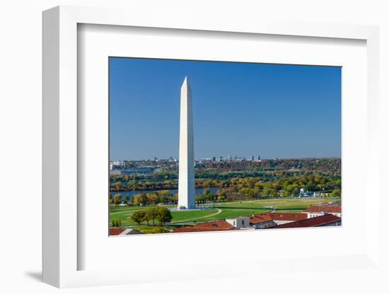 Washington DC - Washington Monument Aerial View in Beautiful Autumn Colors-Orhan-Framed Photographic Print