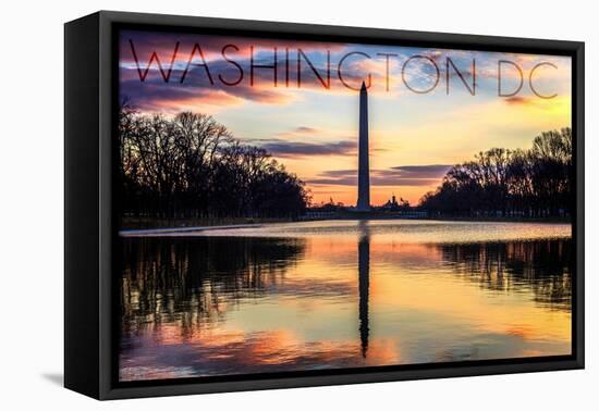 Washington, DC - Washington Monument and Sunrise-Lantern Press-Framed Stretched Canvas