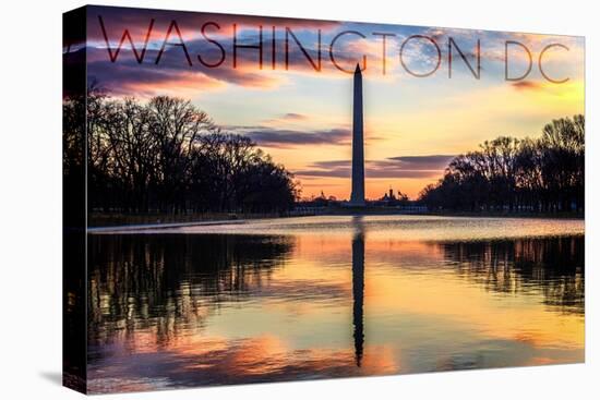 Washington, DC - Washington Monument and Sunrise-Lantern Press-Stretched Canvas