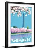 Washington DC, Washington Monument-Lantern Press-Framed Art Print