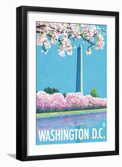 Washington DC, Washington Monument-Lantern Press-Framed Art Print