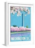 Washington DC, Washington Monument-Lantern Press-Framed Art Print