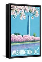 Washington DC, Washington Monument-Lantern Press-Framed Stretched Canvas