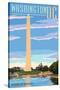 Washington, DC - Washington Monument-Lantern Press-Stretched Canvas