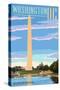 Washington, DC - Washington Monument-Lantern Press-Stretched Canvas