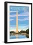 Washington, DC - Washington Monument-Lantern Press-Framed Art Print