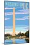 Washington, DC - Washington Monument-Lantern Press-Mounted Art Print