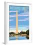 Washington, DC - Washington Monument-Lantern Press-Framed Art Print