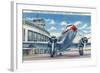 Washington DC - Washington National Airport Ramp-Lantern Press-Framed Art Print