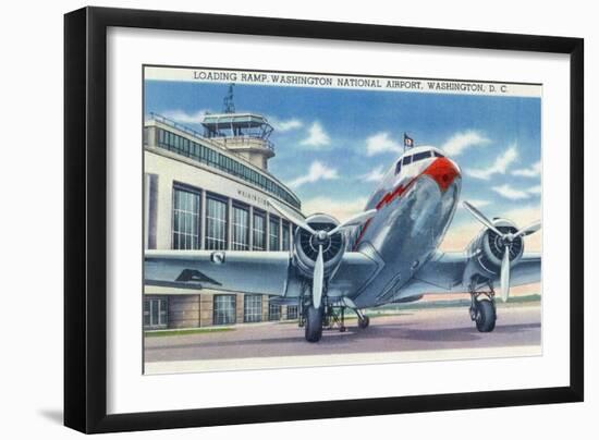 Washington DC - Washington National Airport Ramp-Lantern Press-Framed Art Print