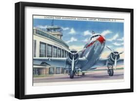 Washington DC - Washington National Airport Ramp-Lantern Press-Framed Art Print