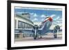 Washington DC - Washington National Airport Ramp-Lantern Press-Framed Art Print