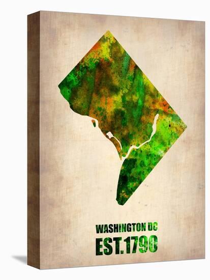 Washington Dc Watercolor Map-NaxArt-Stretched Canvas