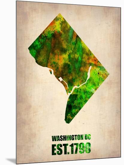 Washington Dc Watercolor Map-NaxArt-Mounted Art Print