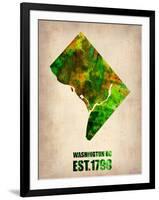 Washington Dc Watercolor Map-NaxArt-Framed Art Print