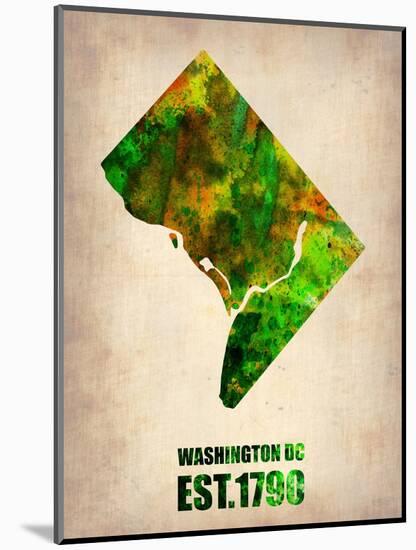 Washington Dc Watercolor Map-NaxArt-Mounted Art Print