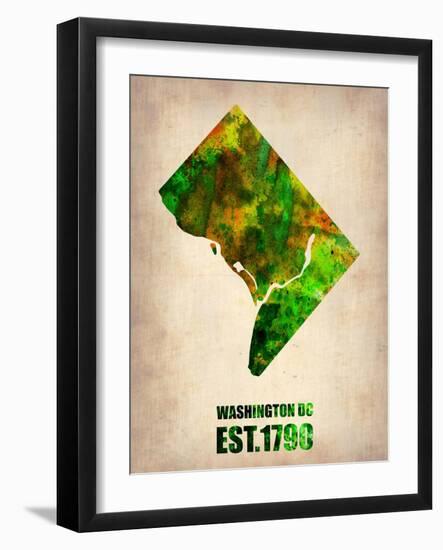 Washington Dc Watercolor Map-NaxArt-Framed Art Print