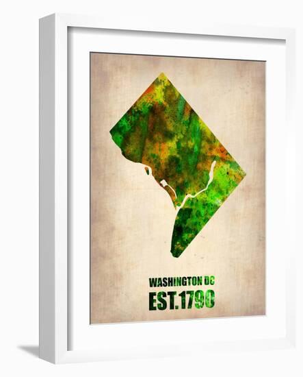 Washington Dc Watercolor Map-NaxArt-Framed Art Print