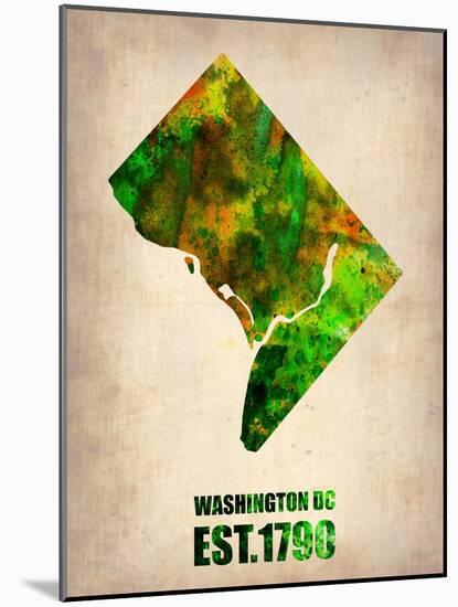 Washington Dc Watercolor Map-NaxArt-Mounted Art Print