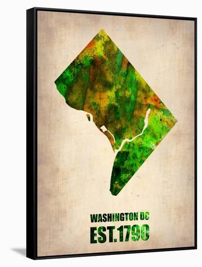 Washington Dc Watercolor Map-NaxArt-Framed Stretched Canvas