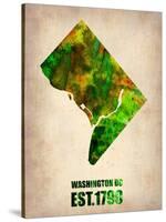 Washington Dc Watercolor Map-NaxArt-Stretched Canvas