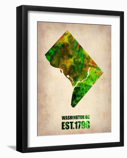 Washington Dc Watercolor Map-NaxArt-Framed Art Print