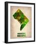 Washington Dc Watercolor Map-NaxArt-Framed Art Print