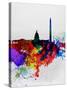 Washington DC Watercolor Skyline 1-NaxArt-Stretched Canvas