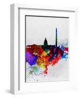 Washington DC Watercolor Skyline 1-NaxArt-Framed Art Print