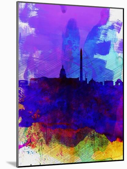 Washington DC Watercolor Skyline 2-NaxArt-Mounted Art Print