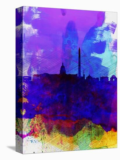 Washington DC Watercolor Skyline 2-NaxArt-Stretched Canvas