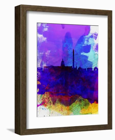 Washington DC Watercolor Skyline 2-NaxArt-Framed Art Print