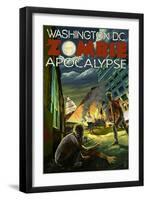 Washington, DC - Zombie Apocalypse-Lantern Press-Framed Art Print