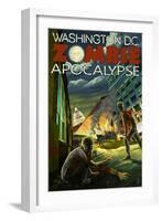 Washington, DC - Zombie Apocalypse-Lantern Press-Framed Art Print