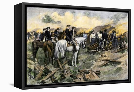 Washington Directing the Siege of Yorktown, Virginia, During the American Revolution, 1781-null-Framed Stretched Canvas