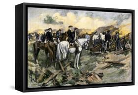Washington Directing the Siege of Yorktown, Virginia, During the American Revolution, 1781-null-Framed Stretched Canvas